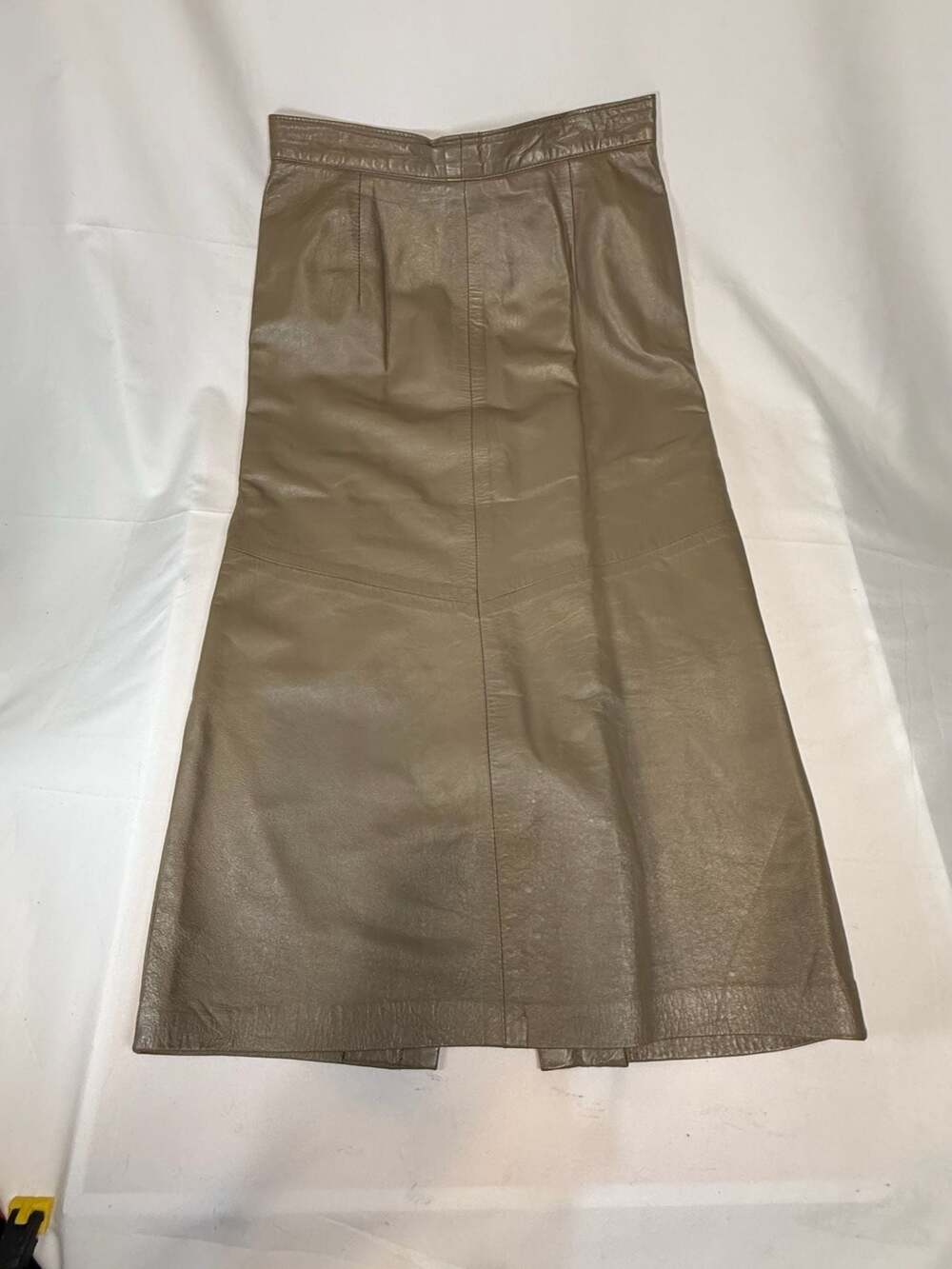 Quiet Luxury Vintage Classic Old Money Doncaster Vintage Genuine Leather Midi Sk